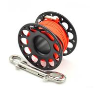 Aprilsunnyzone Mulinello SMB per immersioni subacquee con design leggero in alluminio aeronautico T6061 316 con doppio gancio e linea ad alta visibilità (30 m, nero)