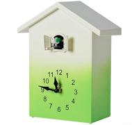 Aprilsunnyzone Orologio a cucù con meccanismo di movimento silenzioso, suono a cucù ogni ora e uccello che emerge dalla zona della finestra (verde)