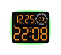 Aprilsunnyzone Orologio da parete a LED per soggiorno con doppio display, commutazione tra temperatura in tempo reale e numero corrente della settimana e conto alla rovescia (arancione)