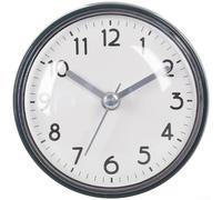 Aprilsunnyzone Orologio da parete al quarzo, 7,5 cm, con alloggiamento impermeabile e supporto a ventosa, per bagno, cucina, vetro, specchio, piastrelle, adesione (B)