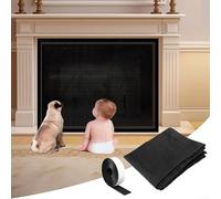 Aprilsunnyzone Pannello protettivo per camino, in tessuto denso, barriera di sicurezza per bambini, per camini a gas, legno, mattoni, marmo (73,7 x 101,6 cm)