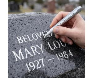Aprilsunnyzone Penna con pietra tombale dorata compatibile con disegni commemorativi tradizionali e contemporanei, tra cui pennarelli piatti e pietre verticali (argento)