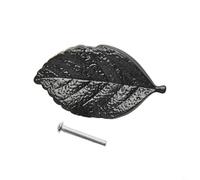Aprilsunnyzone Pomelli a forma di foglia in lega di zinco per una migliore decorazione di mobili, nero, verde bronzo (nero)