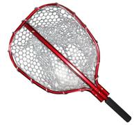 Aprilsunnyzone Rete da pesca telescopica in alluminio con rete in PVC per ridurre al minimo il rischio di impigliamento e migliorare l'efficienza di gestione delle catture (tromba rossa)