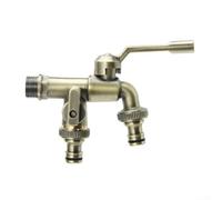Aprilsunnyzone Rubinetto esterno a doppio rubinetto in ottone progettato per l'uso simultaneo di fonte d'acqua in condizioni di congelamento a caldo (bronzo verde)