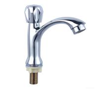 Aprilsunnyzone Rubinetto per lavabo monoforo in lega di zinco, per acqua fredda, con maniglia in ABS, per lavabo moderno, argento (A)