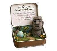 Aprilsunnyzone Scatola decorativa pasquale 3D con Gesù Coniglietto Pulcino Agnello Farfalla Elementi Per Espositori Primavera Centrata sulla Fede (Statua di Pietra