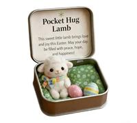 Aprilsunnyzone Scatola decorativa pasquale 3D con Gesù coniglietto pulcino agnello farfalla elementi per esposizioni primaverili centrate sulla fede (pecora)