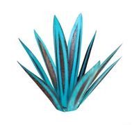Aprilsunnyzone Scultura decorativa a forma di fiore di agave fai da te, in metallo, per decorare giardini e prati (blu)
