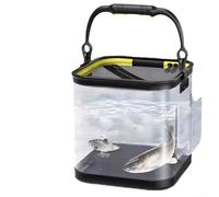 Aprilsunnyzone Secchio pieghevole per acqua da pesca, 5 L/8 L/10 L/13 L, in PVC trasparente, si ripiega facilmente, con pratica corda da 5 m (C)