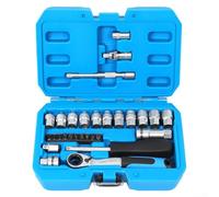 Aprilsunnyzone Set completo di 29 chiavi a cricchetto per manutenzione automobilistica e fai da te, in acciaio al cromo vanadio, include diversi accessori