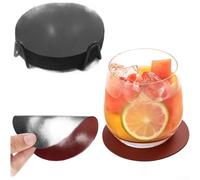 Aprilsunnyzone Set di 12 sottobicchieri in pelle sintetica con profilo rotondo spesso con struttura a due strati per ridurre al minimo la conduzione del calore e bloccare le fuoriuscite di liquidi