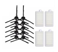Aprilsunnyzone Spazzare Macchina Cleaner Kit 10Pcs Spazzola Laterale & 4Pcs Filtro Mesh Per Ariete Briciola 2711 2712 2713 2717 Robot Spazzare Macchina