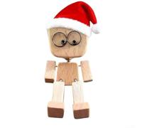 Aprilsunnyzone Statuetta compatta in legno a forma di uomo con funzione agitante, facce magnetiche e base ponderata con cuscinetto antiscivolo per l'uso su cruscotto e scrivanie (B)