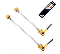 Aprilsunnyzone TC4 - Coppia di spiedini a sgancio rapido in lega, leggeri, 52 g, adatti per bici da strada e mountain bike, mozzi anteriori 100 mm, posteriori 135 mm (oro)