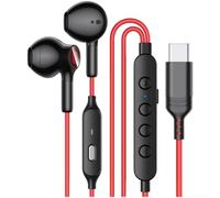 Aprilsunnyzone Tipo C e auricolari da gioco cablati da 3,5 mm con chip digitale per l'elaborazione audio in tempo reale di orme e colpi di pistola del gioco (A)