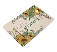 Aprilsunnyzone Tovagliette in lino con immagini nordiche floreali bilanciate che supportano l'organizzazione quotidiana del bancone della cucina e della cucina (CD-19-1)
