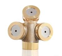 Aprilsunnyzone Ugello nebulizzatore in ottone regolabile con connessione filettata per giardino e uso industriale, adatto per il raffreddamento del tetto e l'irrigazione di grandi aree (3 fori)