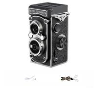Aprilsunnyzone Videocamera digitale CCD retrò classica Campus Vlogging portatile HD registrazione compatta ABS Shell 12 x 9,5 x 5,9 cm bianco nero rosso marrone verde per studenti (nero)