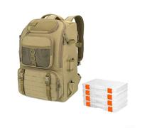 Aprilsunnyzone Zaino multifunzionale per attrezzatura da pesca, 40 l, borsa da pesca, supporto per canna da pesca (marrone)