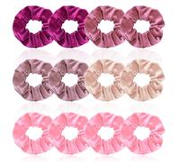 Aprince 12 elastici per capelli in velluto rosa, per ragazze e donne, per coda di cavallo, in tinta unita, accessori per capelli, per feste, San Valentino