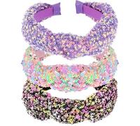 Aprince Cerchietti per capelli con paillettes scintillanti nere arcobaleno viola fascia per capelli principessa glitter fascia per capelli per ragazze accessori per capelli per bambine e bambine 3