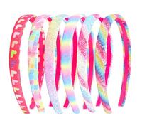 Aprince Cerchietto arcobaleno per capelli per ragazze, 6 pezzi, con glitter scintillanti, con paillettes, accessori per capelli per bambine e bambine