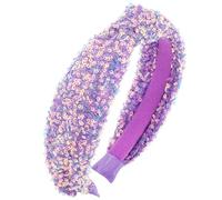 Aprince Cerchietto per capelli da bambina, con paillettes scintillanti, viola, con glitter, accessorio per capelli per bambine e bambine