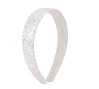 Aprince Fasce per capelli glitterate per ragazze, fascia bianca per ragazze, graziose e scintillanti, larghe, antiscivolo, con paillettes, accessori per capelli per ragazze, bambini, donne