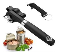 Apriscatole con taglio sicuro, apriscatole manuale di sicurezza, apriscatole per mani artrite, senza bordi taglienti con impugnature morbide, facile da usare e conservare, apriscatole che funzionano