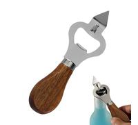 Apriscatole di birra, apribottiglie - apriscatole manuale in acciaio inox con manico in legno | strumento portatile multifunzionale apribottiglie di birra, accessori per bottiglie di birra