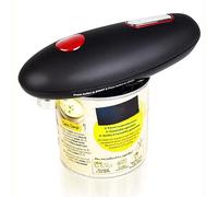 Apriscatole elettrico automatico: apri le tue lattine con una semplice pressione del pulsante: automatico, mani libere, bordo liscio, sicuro per alimenti, funzionamento a batteria, sì puoi, (nero)