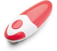 Apriscatole elettrico automatico con bordo liscio, funzionamento a pulsante One Touch, mani libere e a batteria, in acciaio inox, taglio sicuro per uso in cucina