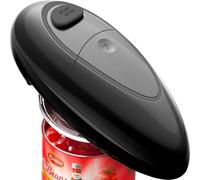 Apriscatole elettrico automatico One-Touch con bordo liscio, apriscatole portatile a batteria per tutte le dimensioni, ottimo gadget da cucina per anziani, artrite e mani deboli, idea regalo (nero)