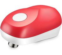 Apriscatole elettrico con bordo liscio, apriscatole automatico One Touch, funzionamento senza fili, con arresto automatico e blocco di sicurezza, design facile da aprire per mani artritiche (rosso)