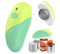 Apriscatole elettrico, ricaricabile e cavo USB, automatico, con funzionamento one-touch, sicuro per tutte le dimensioni, gadget da cucina, apriscatole per anziani, artrite e mamma, verde