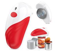 Apriscatole elettrico, ricaricabile e cavo USB automatico con funzionamento one-touch, sicuro per tutte le dimensioni di lattine, gadget da cucina apriscatole per anziani, artrite e mamma (rosso)