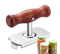 Apriscatole in acciaio inox, apribarattoli per anziani | apribottiglie multifunzionale regolabile - apribottiglie portatile con manico in legno, strumento di apertura