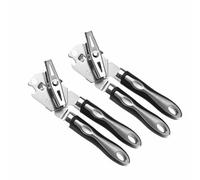 Apriscatole manuale in acciaio inox, multifunzione, resistente, con impugnatura antiscivolo, impugnatura morbida per mani artrite, adatto per lavoro, cucina, 2 pezzi