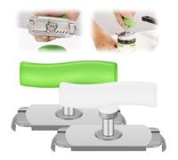 Apriscatole, nuovo apriscatole per artrite, apriscatole manuale, apri-coperchio multifunzione, per anziani con mani deboli (bianco x 2)