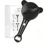 Apriscatole per anziani, apriscatole 4 in 1 per mani deboli e artrite, manico ergonomico antiscivolo, adatto per barattoli da cucina da 2,5-9 cm, bottiglie e lattine (nero)