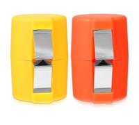 Apriscatole per uova sode e crude, in acciaio inox, universale, lavabile, per rompere e separare (arancione + giallo)