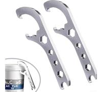 Aprisecchio in lega di alluminio con barra di leva integrata e chiave per lattine di vernice e tamburi di grande capacità (argento, 2 pezzi)