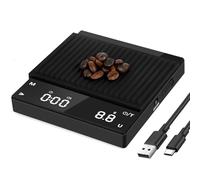 Apritsce Bilancia da Caffè Digitale con Timer, Bilancia di Precisione con Schermo e Pad in Silicone e Tara Automatica, Ricaricabile Bilancia Cucina Digitale, 0,1 g ad Alta Precisione, Max 2 kg