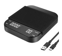 Apritsce Bilancia da Caffè Digitale con Timer, Bilancia di Precisione con Schermo e Pad in Silicone e Tara Automatica, Ricaricabile Bilancia Cucina Digitale, 0.1 g ad Alta Precisione, Max 3 kg