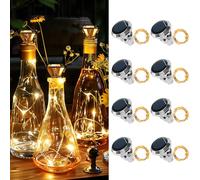 Apritsce Luci Solari Bottiglie, 8 Pezzi Tappo Luci LED Bottiglia, 2M 20LED Luci per Bottiglia, Luci Solari per Bottiglie Di Vetro per DIY, Natalizie, Halloween, Matrimonio