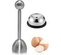 Apriuova Testa Uova,Separatore di Gusci D'uovo, Apriuova Acciaio Inossidabile,Taglia Guscio Uovo Kitchen Rompi Guscio Uova,Applicabile a Forniture da Cucina Utensili per Uova Crude Morbide Dure,2PC