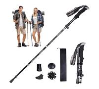 Aprllolg Bastoncino da Trekking, Bastoncini da Trekking Passeggio Pieghevoli carbonioin Allu 7075 per Nordic Walking, Bastoncino da Trekking Telescopico Alluminio per Uomini Donne (Nero)
