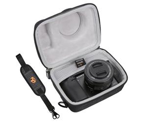 Aproca Custodia protettiva da viaggio rigida, per fotocamera digitale mirrorless Sony Alpha a6000, Grigio scuro versione aggiornata, Da viaggio