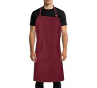 Aprons for Women with Pockets - Adjustable Bib Aprons, Water and Oil Resistant Chef Apron with Two Pockets, Unisex Cooking Apron for Baking, Grilling, BBQ Cleaning, Gardening, Home Kitchen, and Works